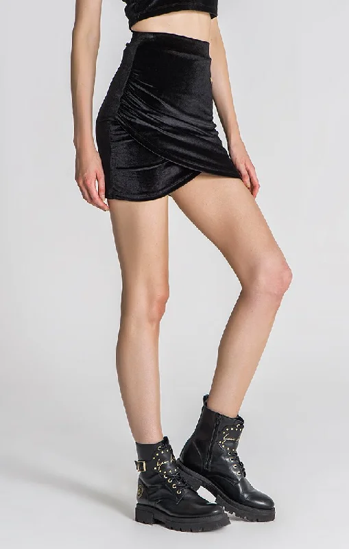 Black Power Asymmetric Skirt silk skirt sleek