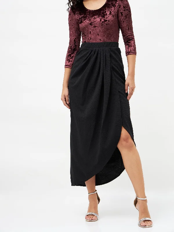 Black Tulip Skirt leather skirt sleek