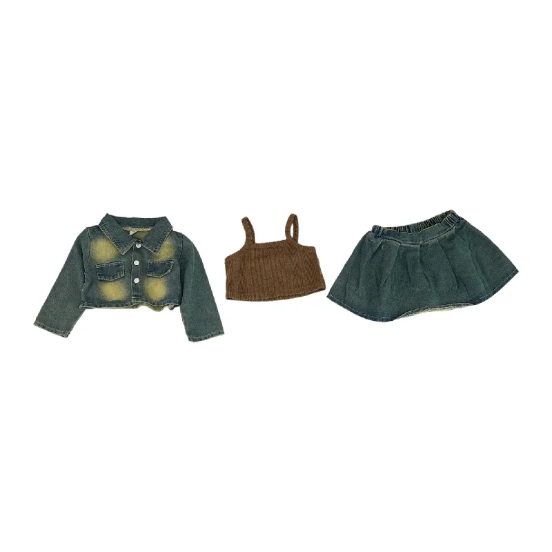 Blue Skirt Set cashmere skirt fine