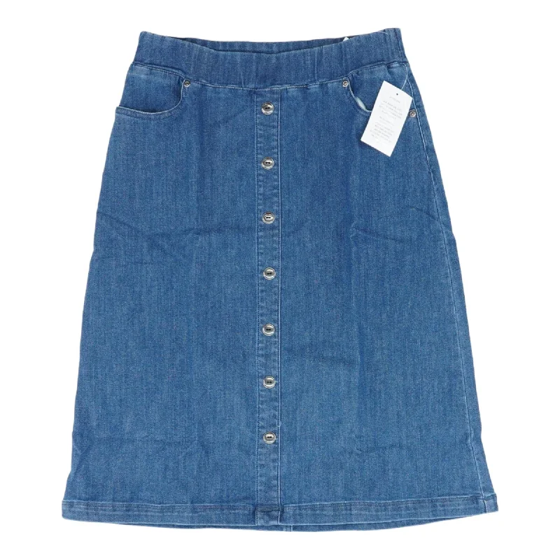 Blue Solid Midi Skirt chiffon skirt delicate