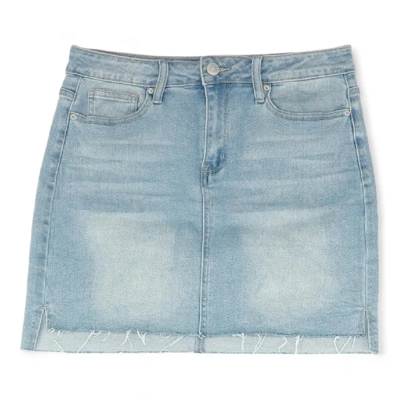 Blue Solid Midi Skirt midi skirt versatile