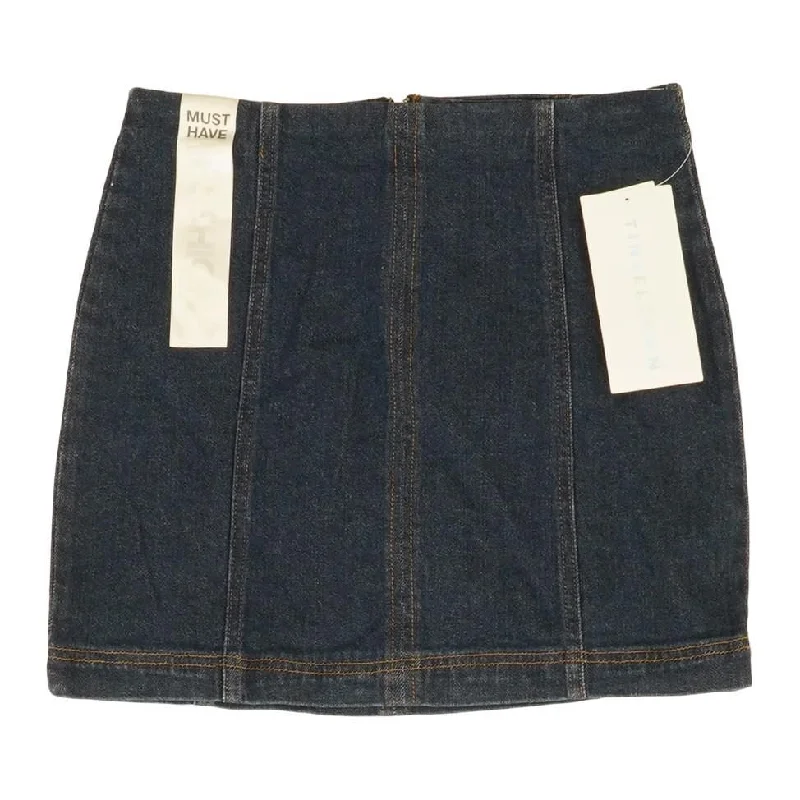 Blue Solid Mini Skirt lace skirt romantic