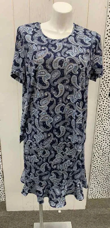 Blue Womens Size 2X Skirt Set silk skirt elegant