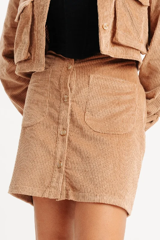 Brown Corduroy Skirt silk skirt smooth
