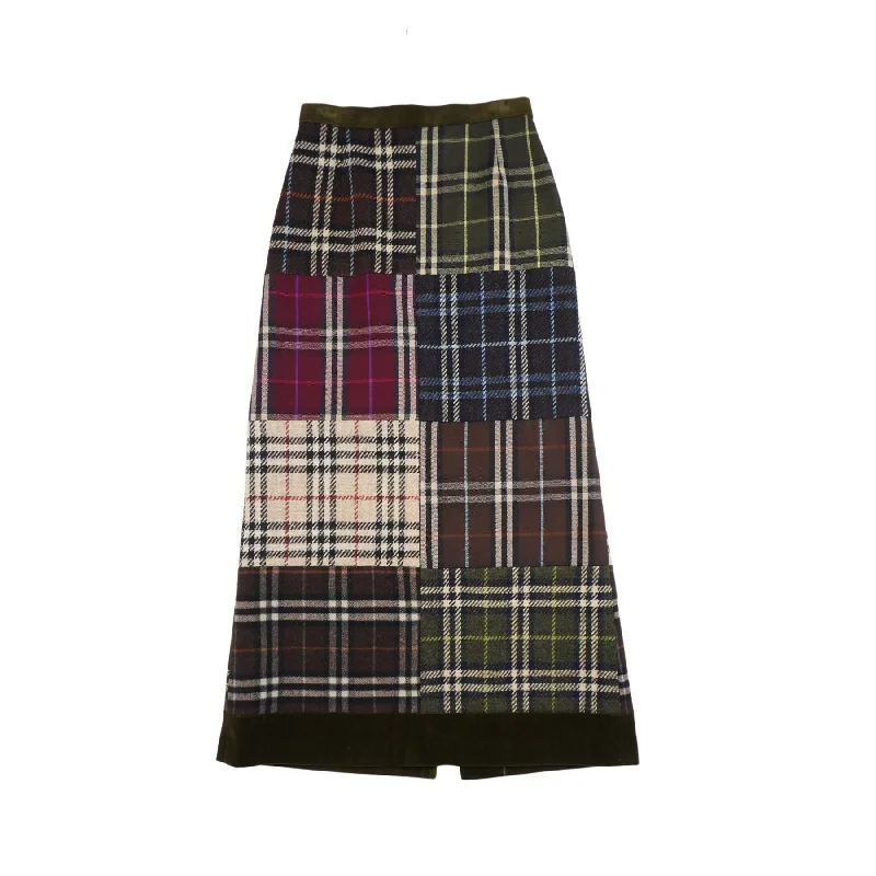 Burberry Plaid Midi Skirt - Women's 2 wool skirt sturdy