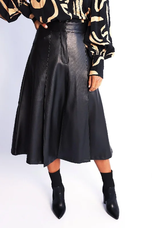 Colbee Skirt - Black silk skirt lustrous