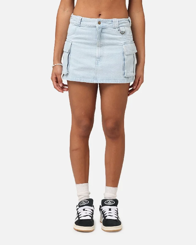 Dickies Women's 874 Light Denim Cargo Mini Skirt Sky Blue denim skirt stylish
