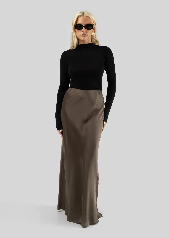 Ella Maxi Skirt Copper Brown