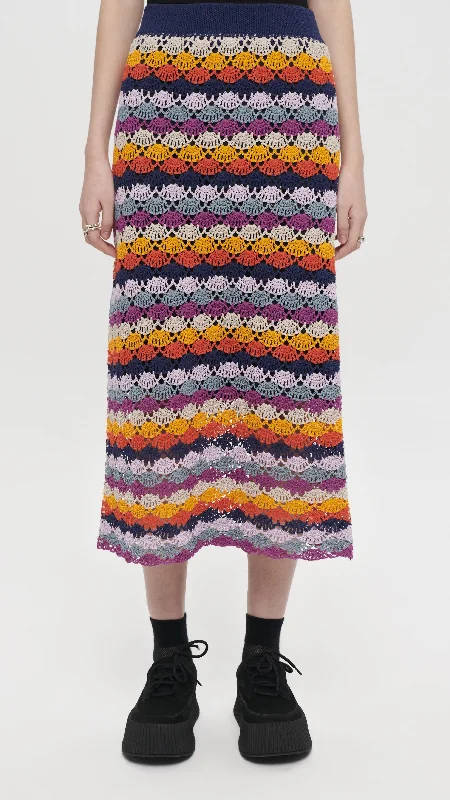 Hand Crochet Skirt zip skirt side