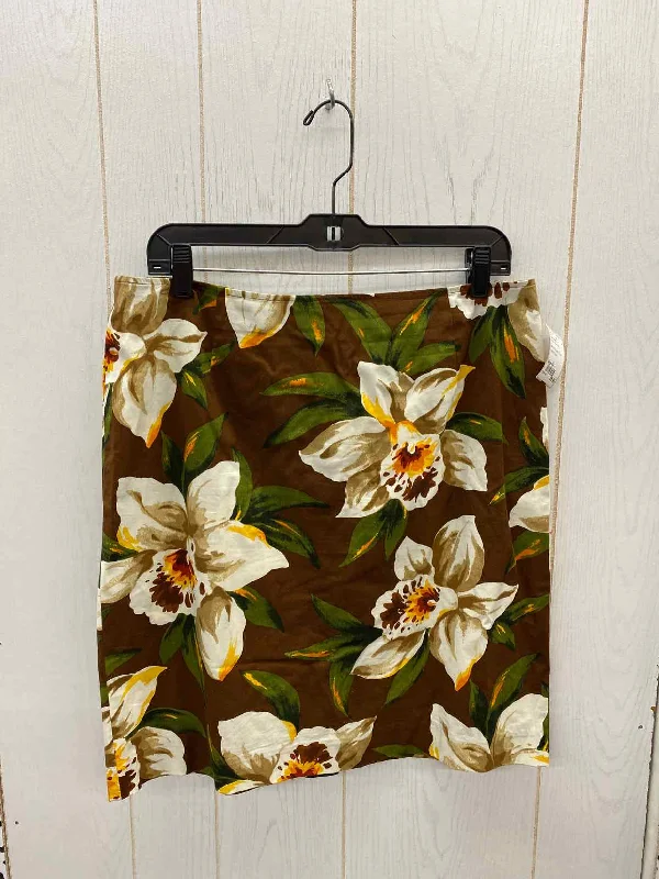 Jones New York Brown Womens Size 12 Skirt velvet skirt glossy