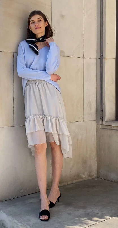 Lily Chiffon Skirt Grey seamless skirt comfort