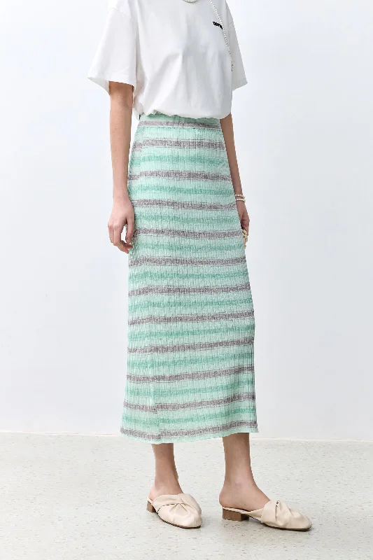 LILY Fashionable Striped Relaxed Skirt