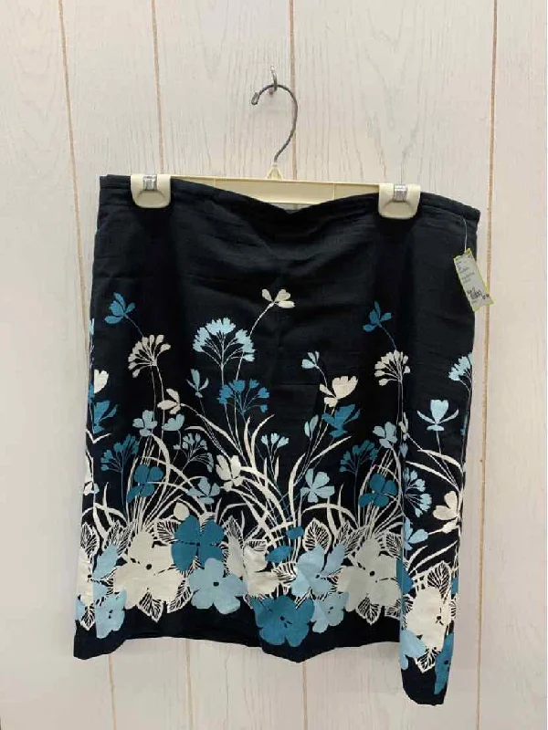 LOFT Black Womens Size 12 Skirt denim skirt classic