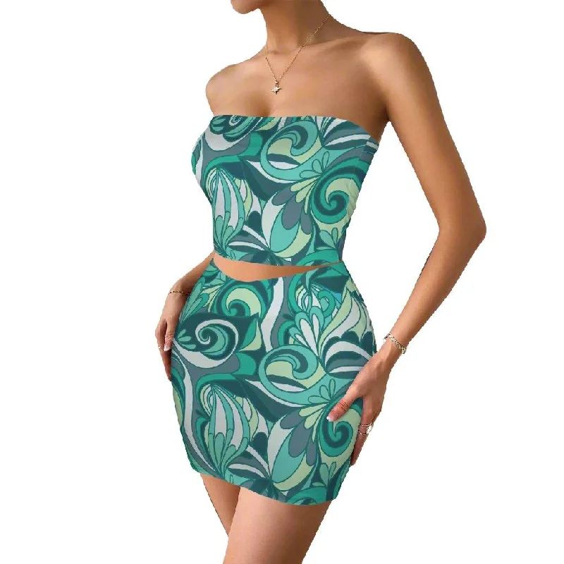 Mima Tube Top & High Waist Skirt Set cashmere skirt fine