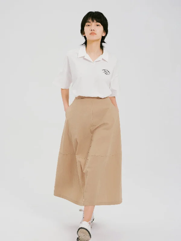 Mocha Half Skirt flowy skirt hem