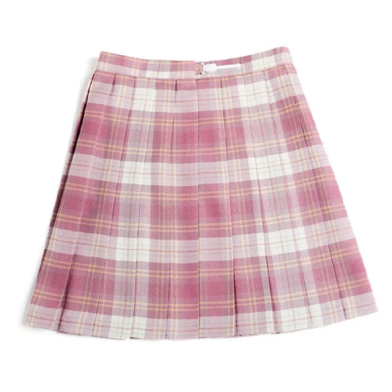 Plaid JK Uniform A-line Hight Waist Pleated Skirt