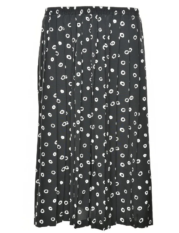 Polka Dots Pleated Skirt - M velvet skirt sumptuous