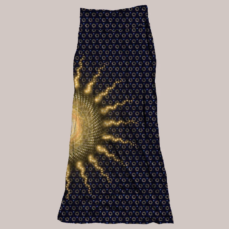Psychedelic Skirt (UV/RGB, Eco-Friendly, Womens) | ASTRALIS silk skirt lustrous