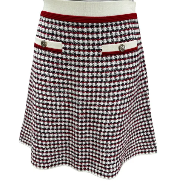 SANDRO Size M red white & blue Skirt breathable skirt fabric