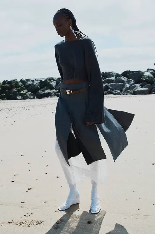 Serra Skirt in Heather Gray lace skirt intricate