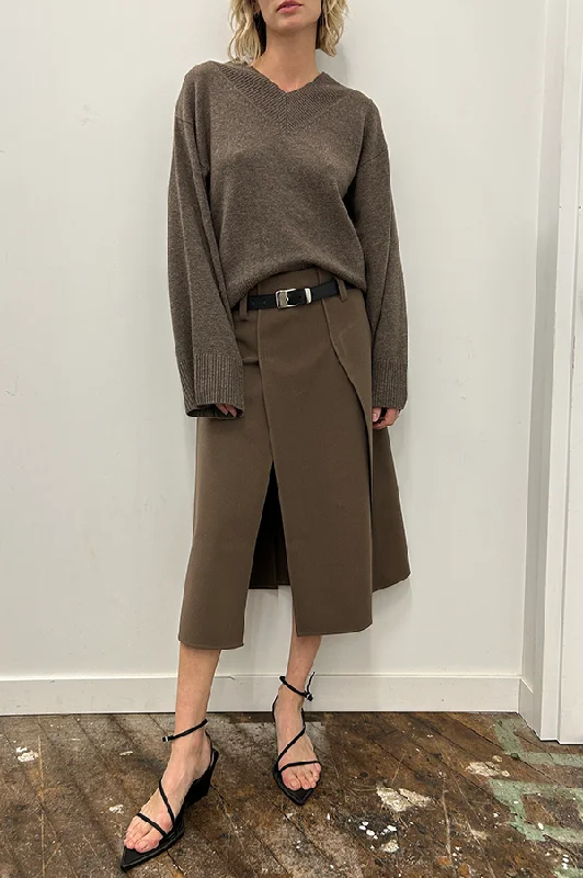 Serra Skirt in Sandstone leather skirt durable