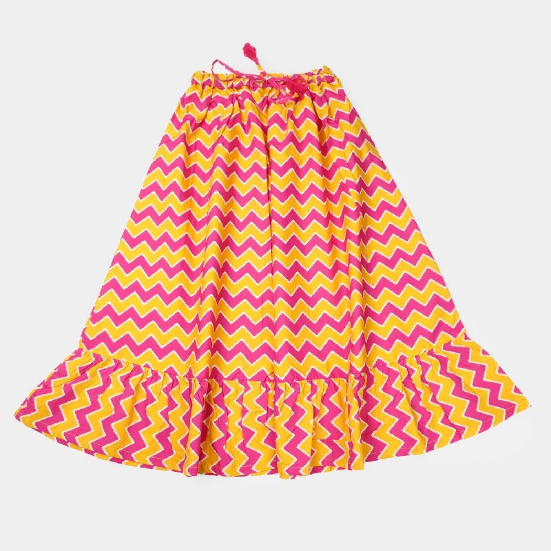 Teens Girls Digital Print Long Skirt Color Chevron - Multi