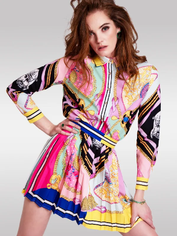 TRIBECA Blouse & Skirt Set leather skirt bold