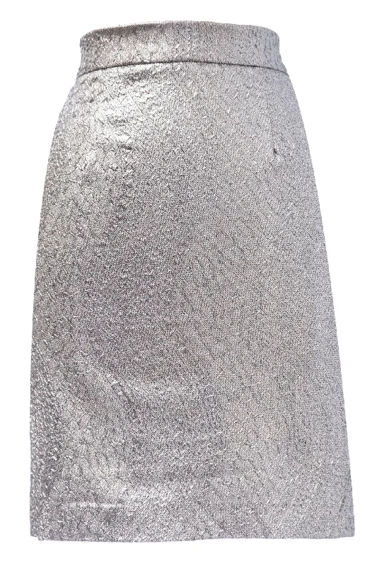 VON VONNI Women's Silver Shimmery Graphic Pattern Mini Skirt 3012 $98 NEW casual skirt length VON VONNI Women's Silver Shimmery Graphic Pattern Mini Skirt 3012 $98 NEW casual skirt length