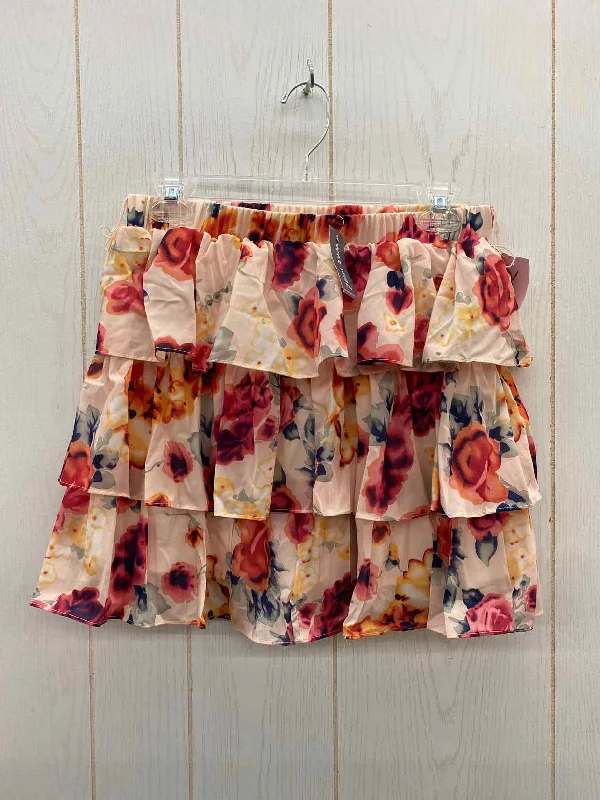 Wet Seal Pink Junior Size 7 Skirt ribbed skirt waist