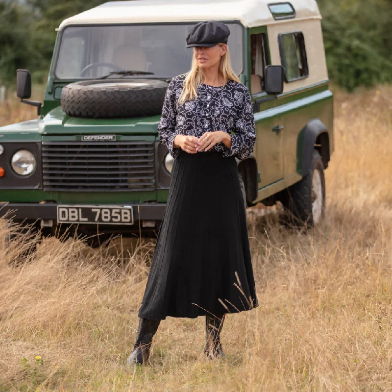 Willow Knitted Skirt in Black corduroy skirt durable