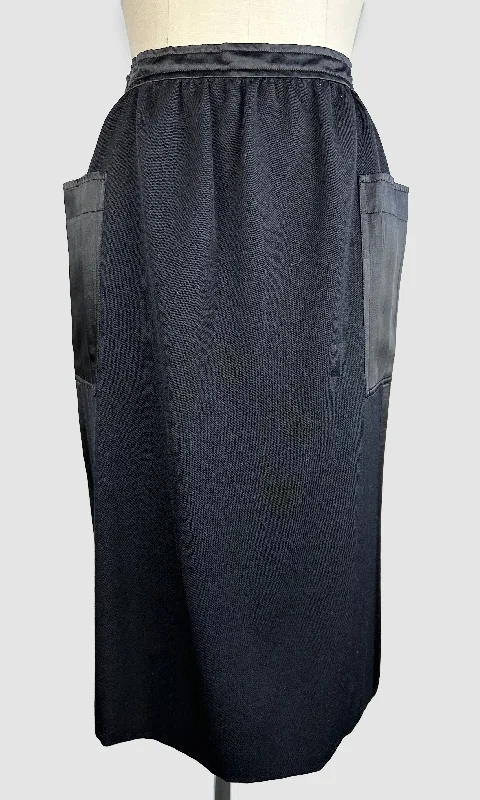 Yves SAINT LAURENT Vintage 80s High Waist Pencil Skirt • Small wool skirt breathable