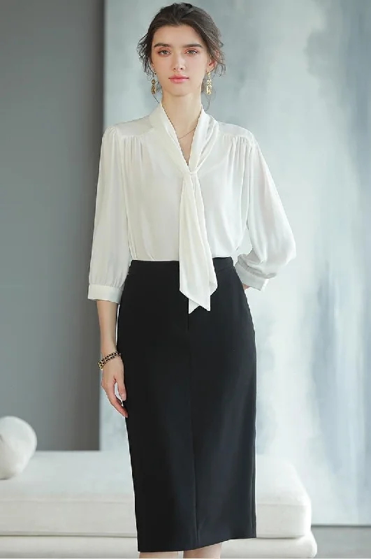 Black and White Skirt and Blouse corduroy skirt durable