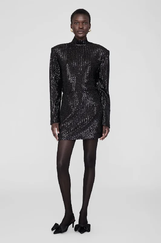 Tierra Skirt - Black Sequin lightweight skirt design