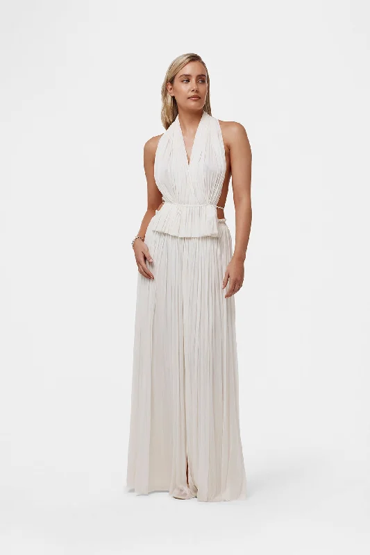 White Silk Skirt & Top Set a-line skirt cut